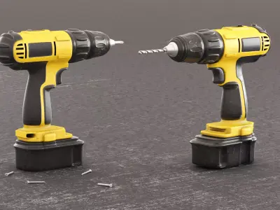Screwdriver Drill and Drill 3D model