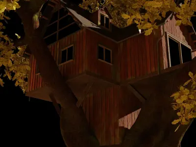 Abandoned tree house 3D model