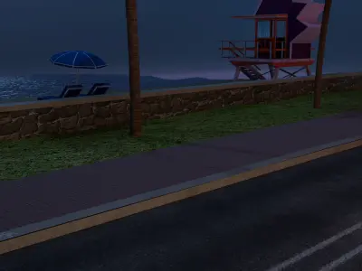 South Beach Strip Scene 3D model