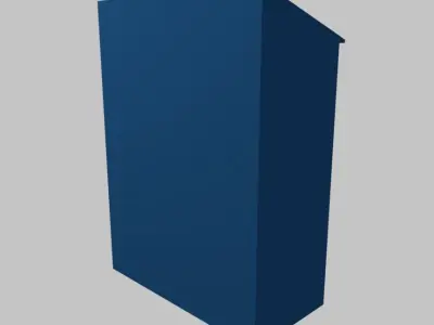 Blue Mailbox Low-poly 3D model