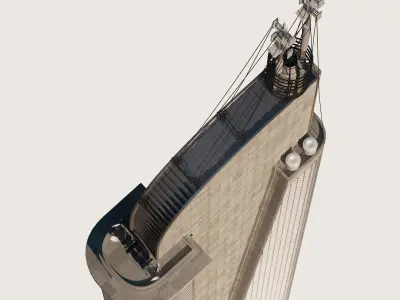 Building Skyscraper City Town Downtown Street Futuristic Utopia Low-poly 3D model