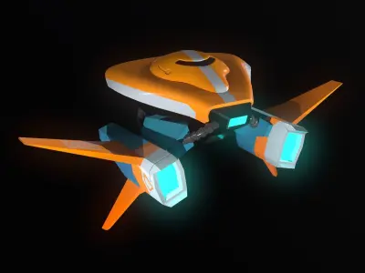 Gameready Stylize Spaceship  Low-poly 3D model