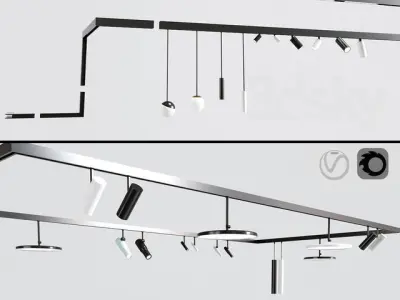 Ceiling Track Light Project 02 3D model