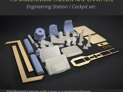 Millennium Falcon Chair for Cockpit Jazzinc upgrade 6th Scale  3D model