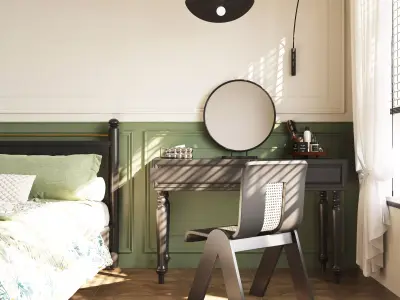 French Style Bedroom Low-poly 3D model