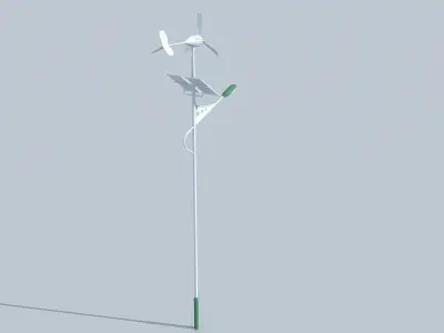 Wind solar complementary solar street light 3D model