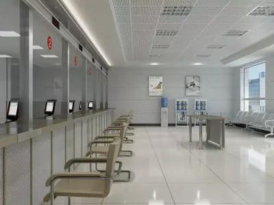 Bank Interior 04 3D model