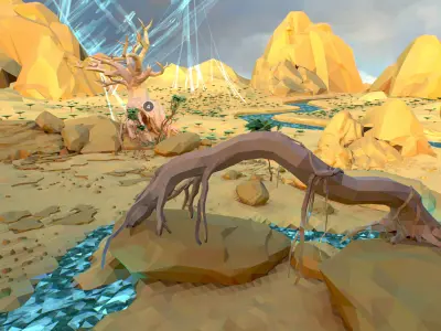 Low Polygon Art Level Sahara Africa Low-poly 3D model