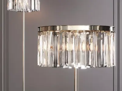 RH 1920S ODEON RHYS CLEAR GLASS FLOOR LAMP 2-TIER Nickel 3D model