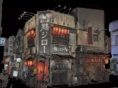 Japanese Izakaya Building Scan Sangenjaya Tokyo Street Corner 3D model
