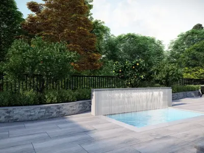 3D Exterior Scene 3D model design garden and landscape 3D model 3D model