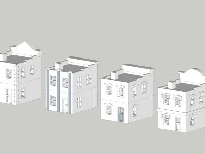 Classic Shop Store Building Set by Outland Models Low-poly 3D model