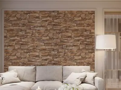 Rustic Sandstone Brick Wallpaper Texture