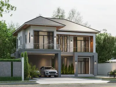 3D Exterior Villa 3D model