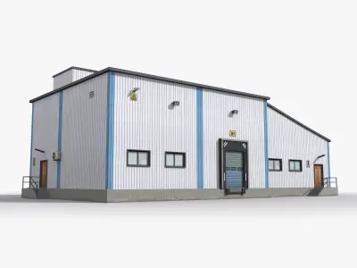 Factory x18 Low-poly 3D model