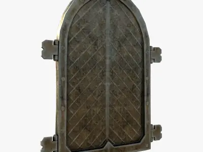 Gate with a Skull Ornament Low-poly 3D model