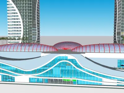Conceptual mix use building 3D model
