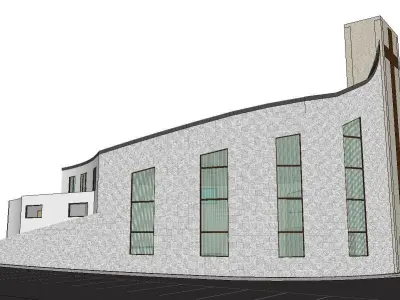 Architecture-Religion-God-Culture-Temple-089 church on side o... 3D model