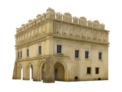 Stone Ceramic Retro Building Landmark 3D model