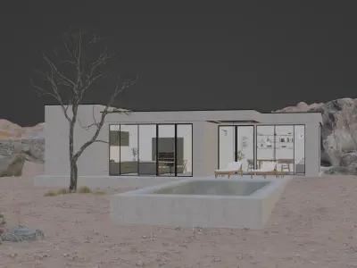 DeadTreeHouse modern house in desert 3D model