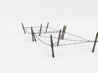 Barb Wire Obstacle 3D model
