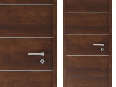 Modern Door Set 01  Low-poly 3D model