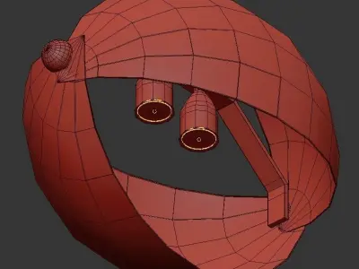 The Eirene two brass pendant lights hanging 3D model