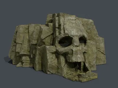 Skull Rock Low-poly 3D model 10