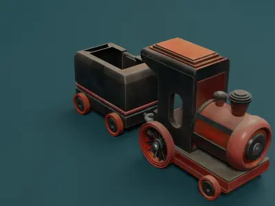 Train toy Low-poly 3D model from CGTrader