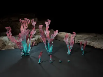 Alien Fungus Type 4 Low-poly 3D model