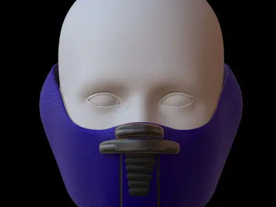 Gas mask helmet 3d model scifi Low-poly  Low-poly 3D model