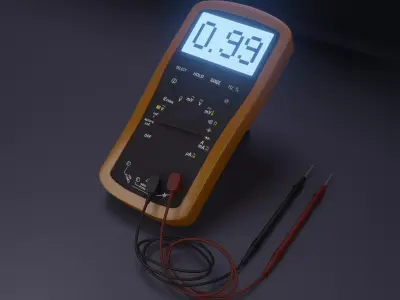 Multimeter 3D model digital Low-poly 3D model