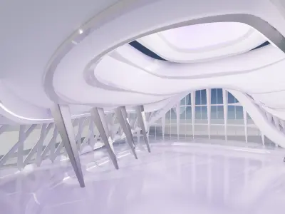 Sci fi Futuristic Exbition Interior 3D 3D model