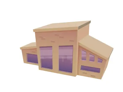 Cartoon House Low-poly 3D model 17