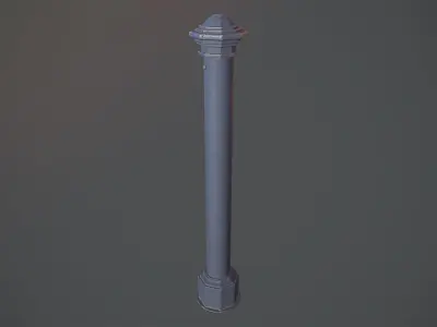 Barrier Bollard pack 3 Blue v3 Low-poly 3D model