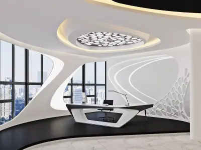 Futuristic Executive Office Interior 3D model