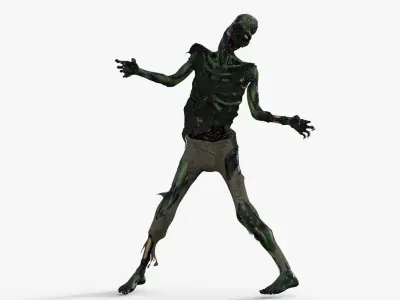 Scary Zombie Skeleton Rigged 3D model