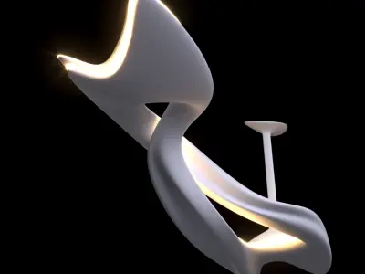 Modern Sculptural Chandelier 3D model