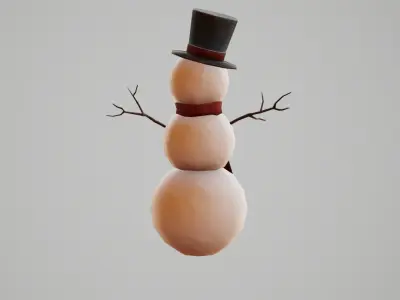 Snowman G53 Low-poly 3D model