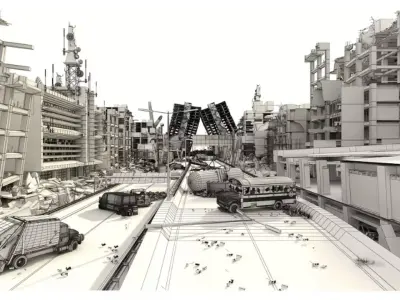 Apocalypse style street 3D model