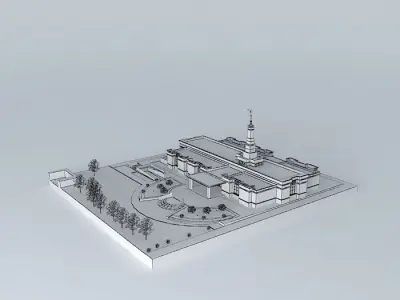 LDS. Temple Ciudad Juarez, Chihuahua, Templo Mormon Mexico. 7... Free 3D model