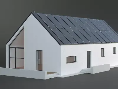 Modern House with Solar Cell 3D model