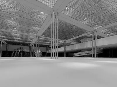 Vast Semi Open Space Arena 3D model