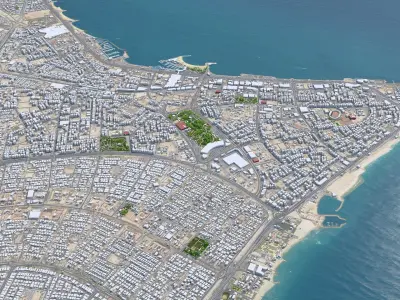 Kuwait Downtown Low-poly 3D model