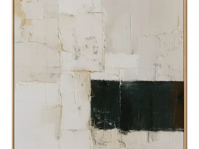Set of 3 Abstract Paintings in Frames 3D model 29