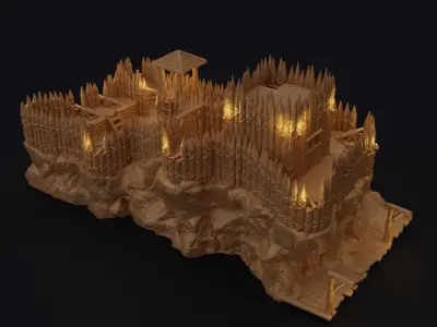 Small Pirate Fort Tabletop Terrain 28 MM 3D print model