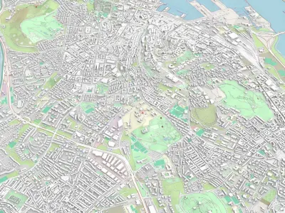 Cityscape Cagliari Italian island of Sardinia 3D model