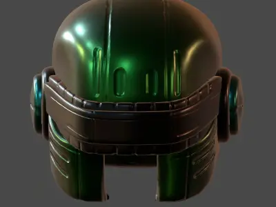 Gas mask helmet 3d model scifi Low-poly  3D model 7