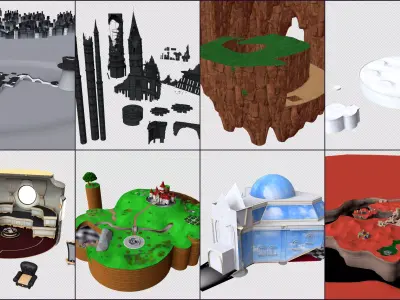 Cartoon - Locations 3D model