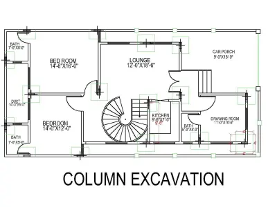 200 sq yard house plan 3D model